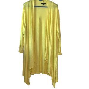 Slinky Brand Womens Yellow Open Front Cardigan 1X Made In USA